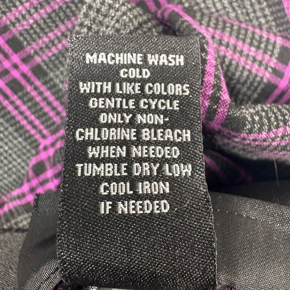 Lane Bryant Purple Gray Bold Plaid Wide Leg Pants - Picture 7 of 9